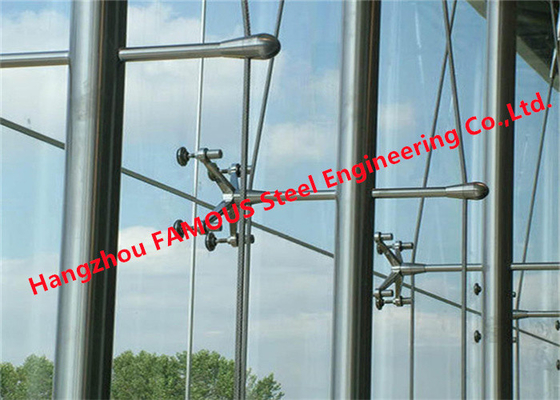 Cina Struktur Baja Aluminium Kaca Tirai Dinding Titik Tetap Mengkilap Bangunan Laba-laba pemasok