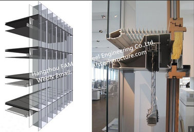 Cina Double-Skin-Façade Glass Curtain Wall System dengan kaca terisolasi termal dan dilaminasi pemasok