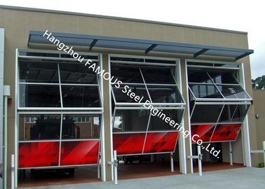 Cina Aluminium Frame Glass Industrial Garege Doors Vertikal Naik Pintu Lipat Dengan Remote Control pemasok