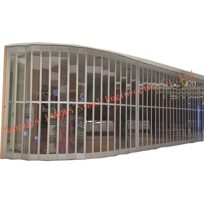 Cina Komersial polikarbonat aluminium Pc slat transparan akordeon lipat keamanan geser rana Roller Doors pemasok