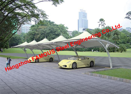 Cina Kustom Tension Fabric Struktural Carport Menbrane untuk Stadion / Bandara pemasok