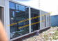 Rumah kontainer lipat datar paket rumah kaca dengan dekorasi fasad untuk penggunaan kantor pemasok