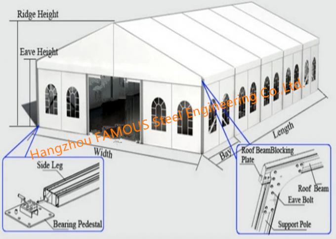 Climbing Roof Type Metal Storage Tents terbuka tahan angin Pvc Steel Framed Hangars 0