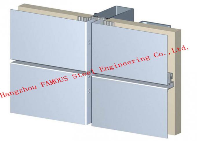 British Standard Aluminium Panel Logam Tirai Dinding Kaca untuk Kantor Komersial 0