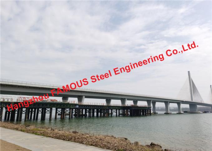 Konstruksi Jembatan Truss I-Girder Baja Lengkung Miring untuk Kereta Api Jalan Raya 0