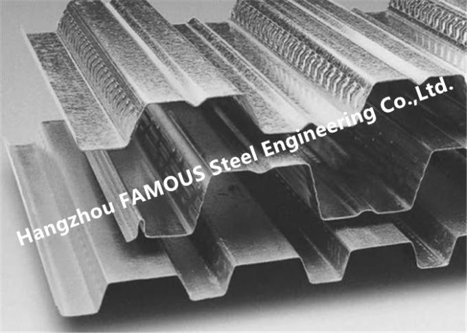 Anti Seismic Galvanized Corrugated Steel Floor Decking Penegakan Permanen 0