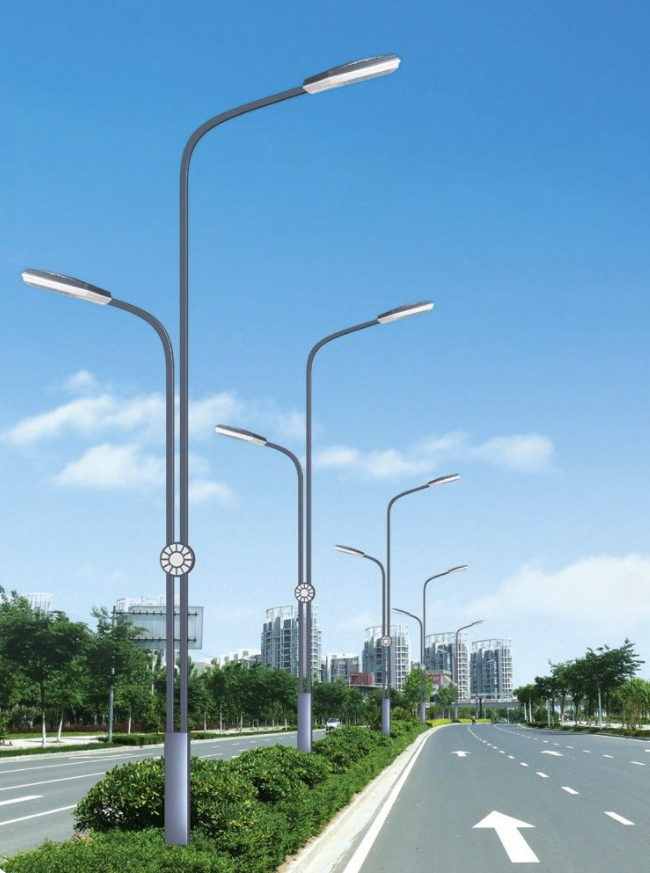 Tiang Lampu Jalan Baja Galvanis 6M 8M 10M 12M 14M untuk Penerangan Jalan Raya 2
