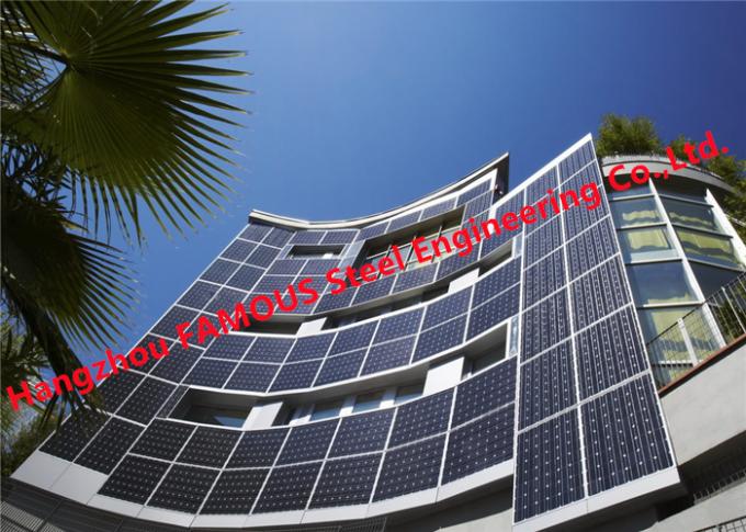 Solar Powered BIPV Glass Curtain Wall Building Sistem Modul Fotovoltaik Terintegrasi 0