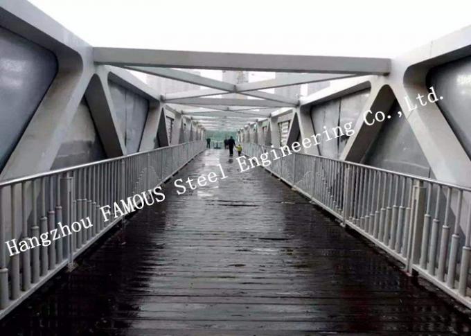 Pemasangan Mudah Struktur Baja Pejalan Kaki Jembatan Skywalk 0