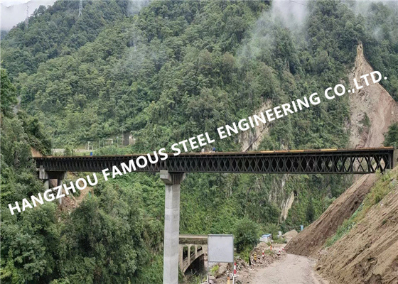 Cina 200 Type Double Lane Steel Bailey Bridge Kapasitas Beban 50 Ton Konstruksi Galvanis pemasok