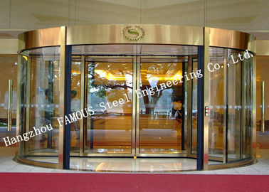 Cina Modern Listrik Revoling Glass Facade Doors Untuk Hotel Atau Shopping Mall Lobby pemasok