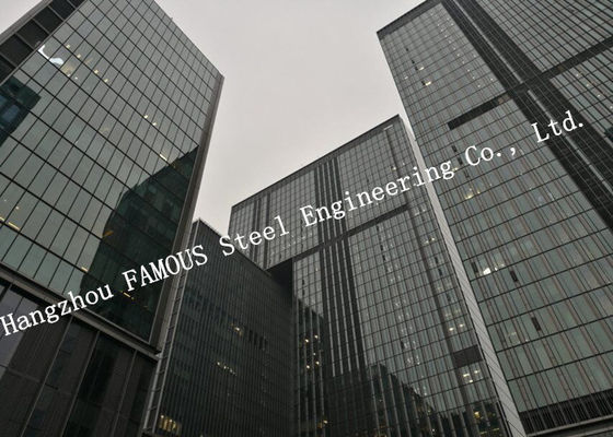 Hidden Framed Tempered Double Layer Kaca Tirai Walling Low Rise Steel ...