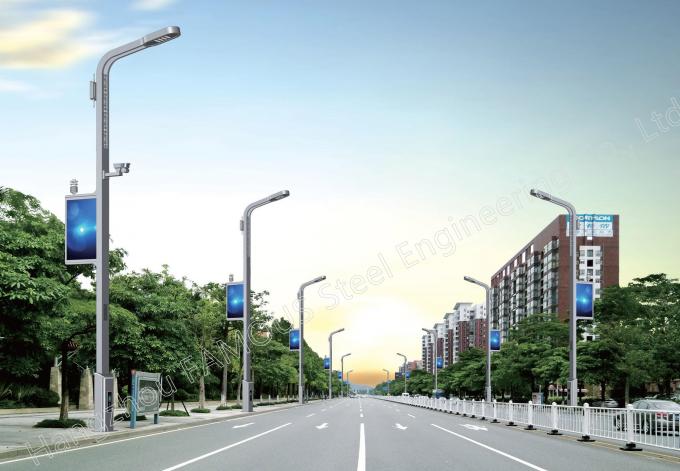 Waterproof All In One Smart Integrated Led Street Lighting Pole Infrastruktur 5G 2